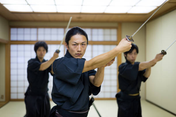 istock Samurai training in a traditional dojo in Tokyo 1188038560