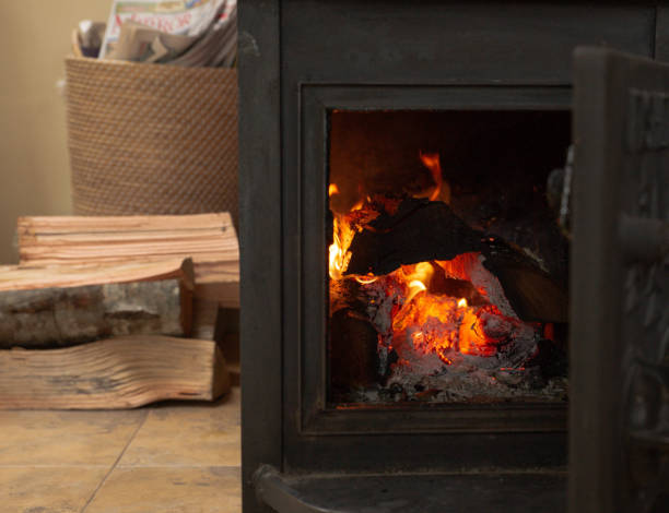 istock Fire flames in cottage stove 1188038722