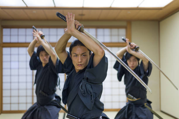 istock Samurai training in a traditional dojo in Tokyo 1188039494
