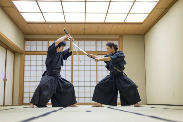 istock Samurai training in a traditional dojo in Tokyo 1188040517