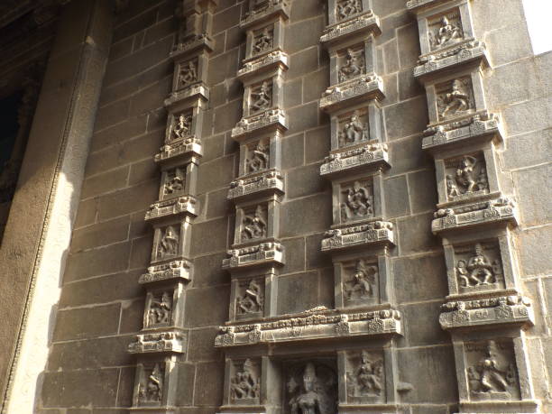 Artistic sculpture of Tamilnadu Temple stock photo