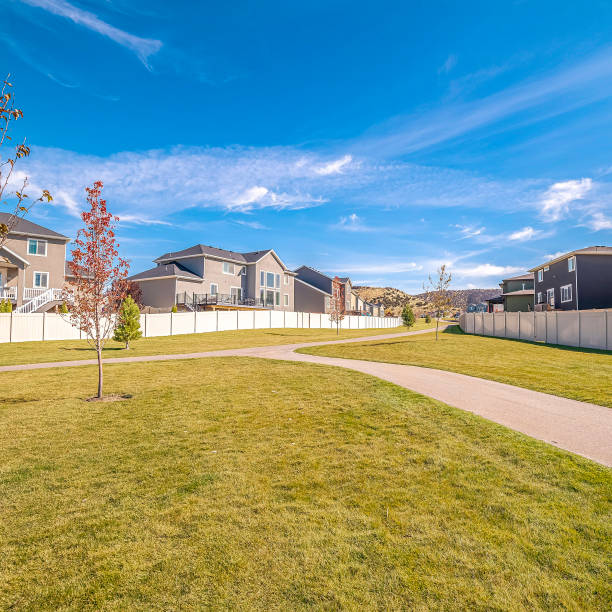 istock Square Empty pedestrian walkway on a residential estate 1188044626