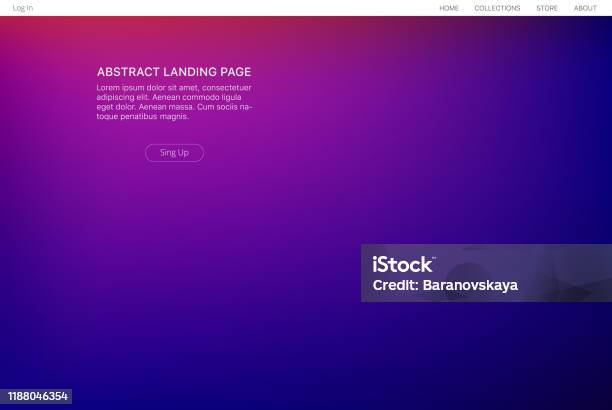 Landing Page Mesh Blue Stock Illustration - Download Image Now - Purple Background, Blue, Color Gradient