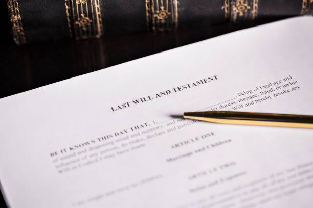 istock Last Will and Testament with Pen and Law Books 1188047502