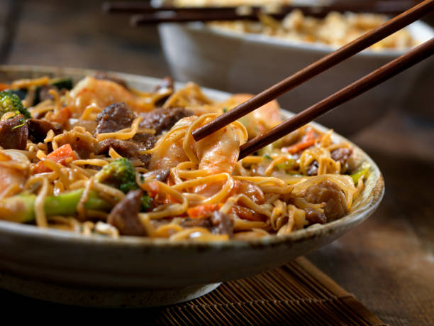 istock Shrimp and Beef Chow Mein 1188048770