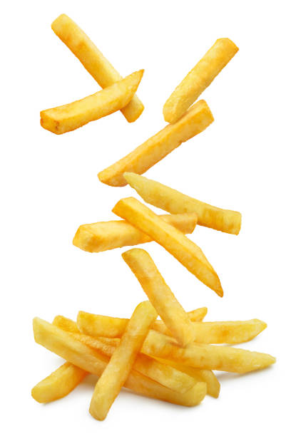 istock Falling french potato fries on white 1188051322