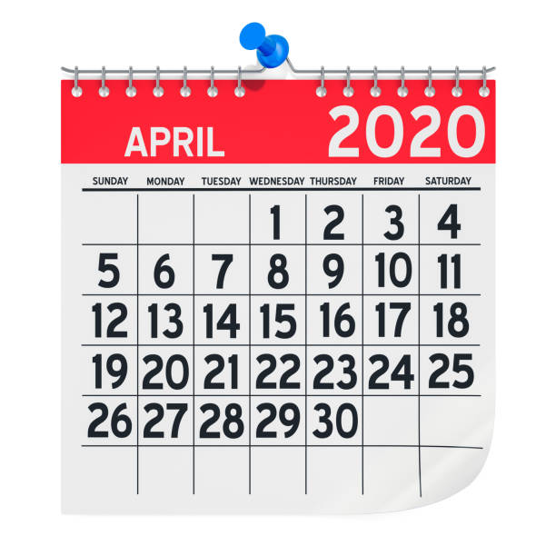 istock April 2020 Monthly Wall Calendar, 3D rendering isolated on white background 1188055715