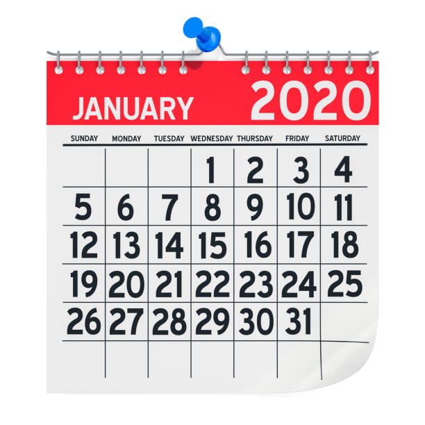 istock January 2020 Monthly Wall Calendar, 3D rendering isolated on white background 1188056231
