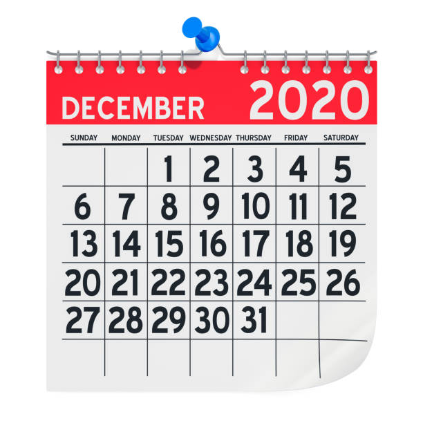 istock December 2020 Monthly Wall Calendar, 3D rendering isolated on white background 1188056751