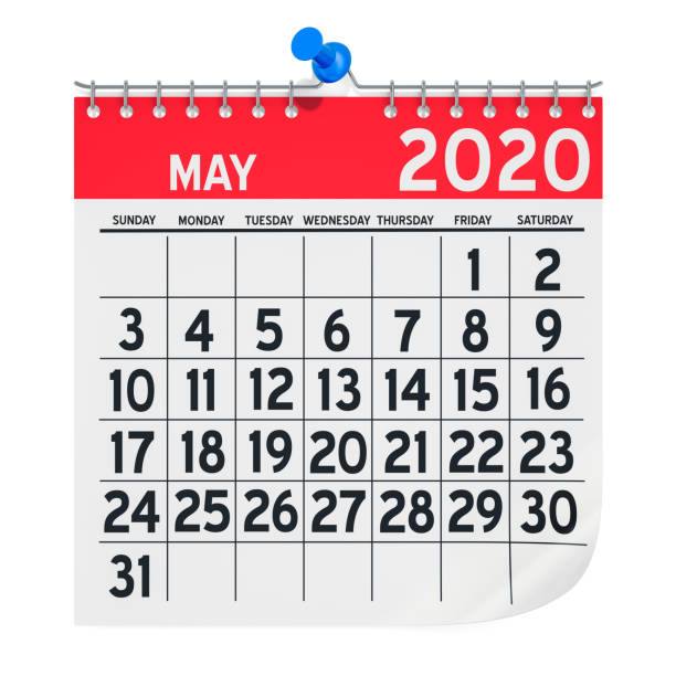istock May 2020 Monthly Wall Calendar, 3D rendering isolated on white background 1188056758