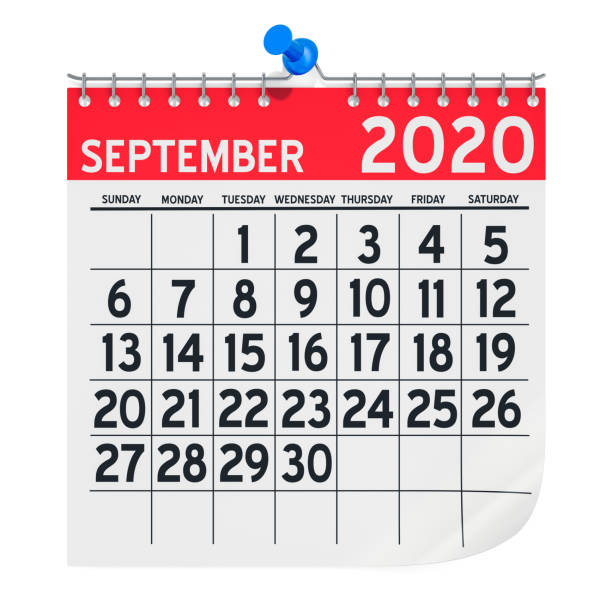 istock September 2020 Monthly Wall Calendar, 3D rendering isolated on white background 1188056760