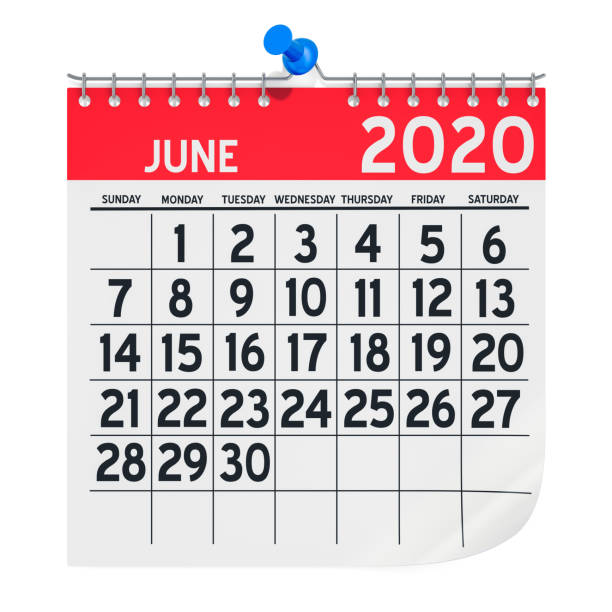 istock June 2020 Monthly Wall Calendar, 3D rendering isolated on white background 1188056771
