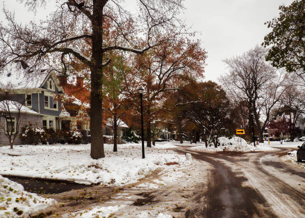 istock Neighborhood after an early snowfall 1188058960