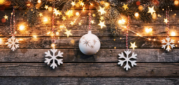 istock Christmas rustic background with wooden planks 1188059303
