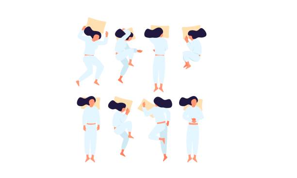 illustrations, cliparts, dessins animés et icônes de illustration de vecteur de positions de sommeil - position