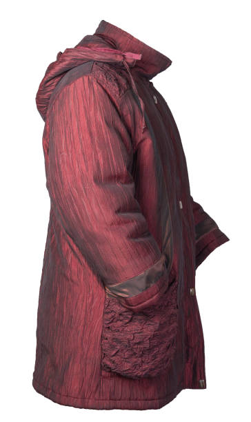 female coat with a hood Isolated on a white background.