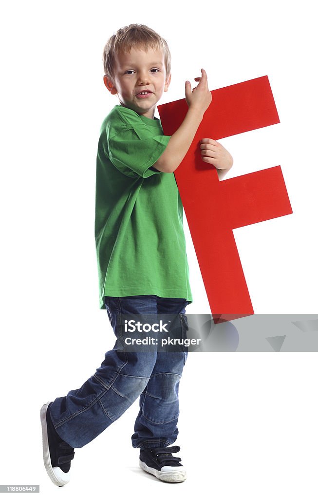 Буква "F" мальчик - Стоковые фото Алфавит роялти-фри