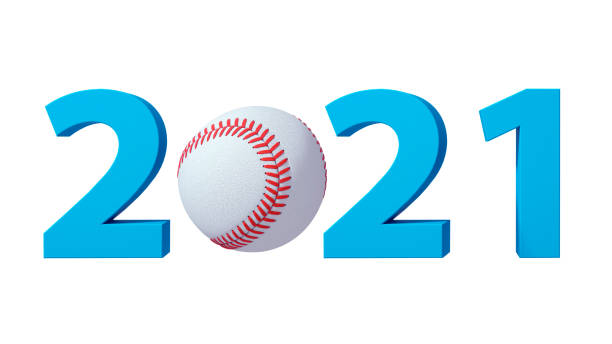 istock Baseball 2021 design background on a White Background. 3d illustration 1188065321
