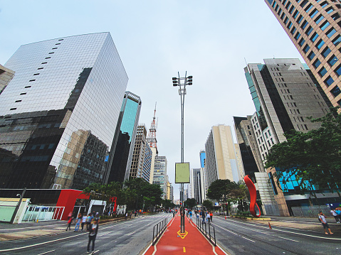 Photo of buildings at Paulista Avenue in Sao Paulo city.