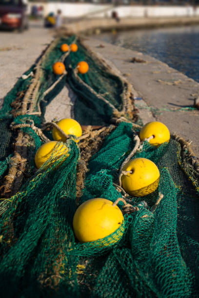 istock Used fishing net with floaters 1188068565