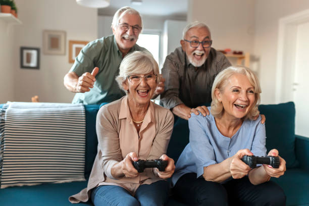 istock Group of Seniors Playing Video Game 1188074147