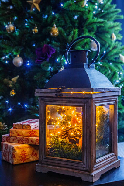 istock Christmas lantern in xmas indoors 1188074317