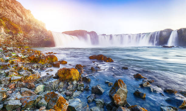 istock Dramatic sunset view of fantastic waterfall in Iceland 1188079747