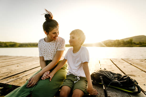 istock On a lake with my mom 1188086476