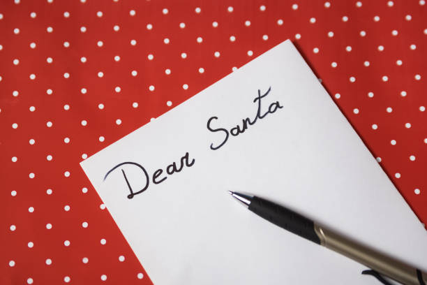 istock Empty letter for Santa, pen. Red polka dot background 1188089196