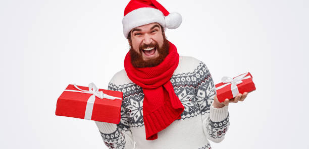istock Excited man with New Year presents 1188089307