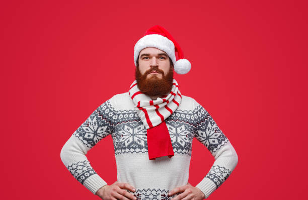 istock Confident bearded guy during Christmas party 1188089331