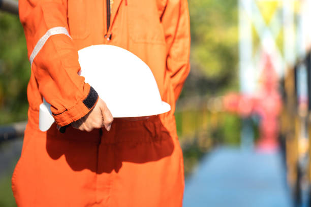 istock Oil field operator on working platform - Industrial concept photo. 1188090446