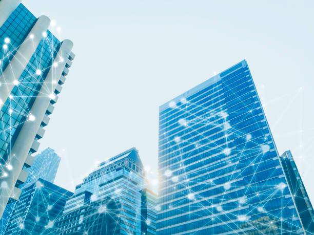 istock Smart city and network communication. And data transformation on public. 1188093070