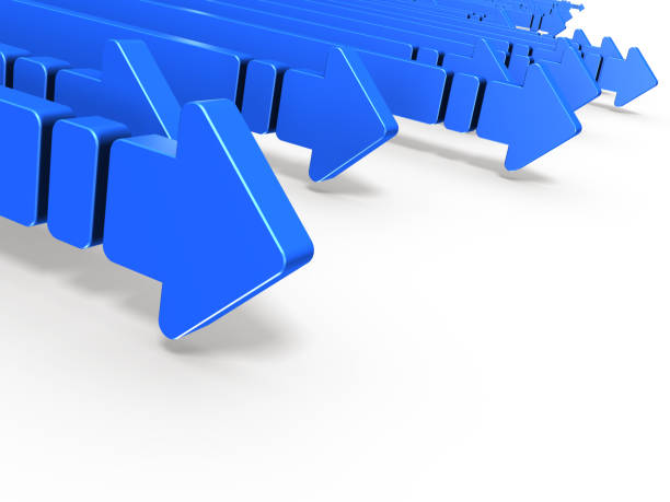 istock Many arrows that advance in groups. White background. 3D illustration. 1188102563