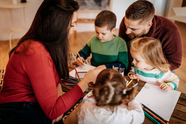 istock Parents drawing with their kids 1188115853