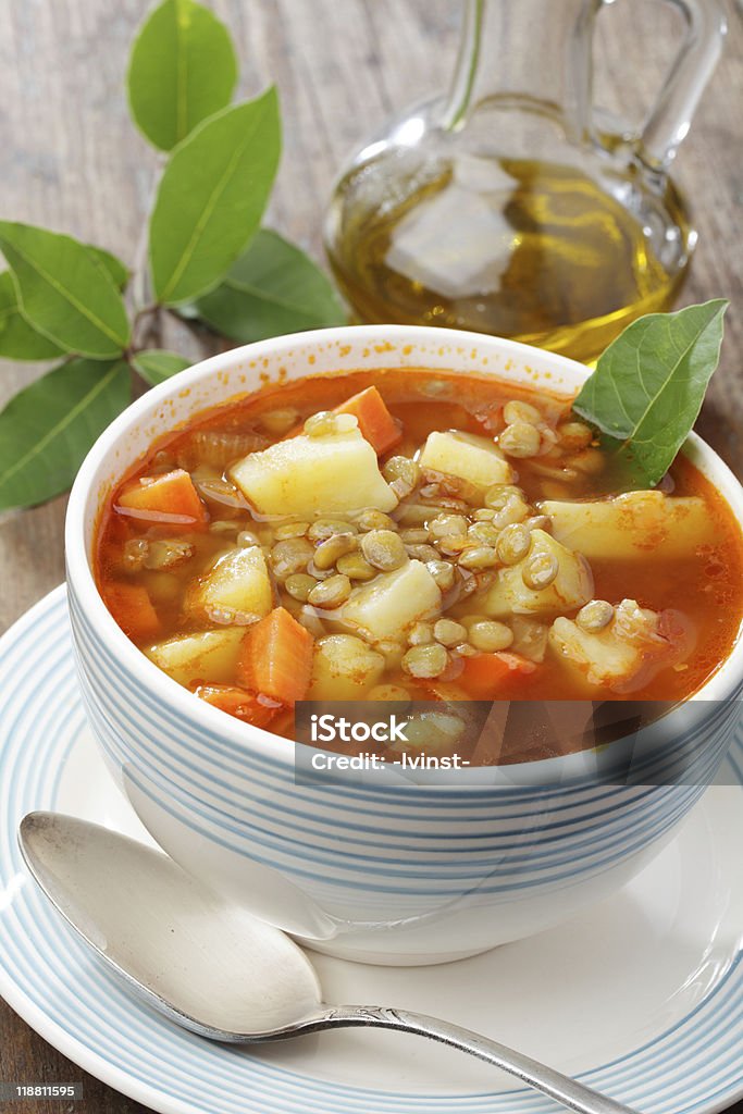 Lentil soup  Bay Leaf Stock Photo