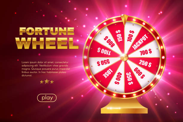 fortune koło gry strona docelowa 3d szablon - prize wheel stock illustrations