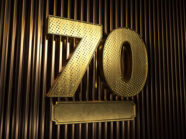 istock number 70 (number seventy) with small holes 1188144990
