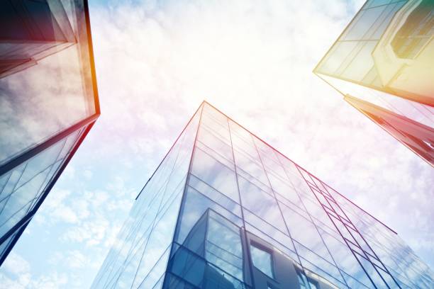 istock Modern office building detail, glass surface with sunlight 1188146446