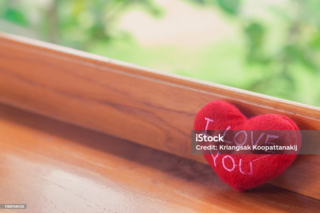 Red Heart Shape I Love You On Beautiful Greenery Blur Background With Copy  Space Simple And Minimal Vintage Style For Wallpaper Love Photo Concept For  Valentine Family Friend Couple And Lover Stock