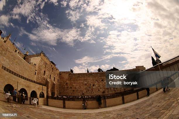 Muro Del Pianto Con Fisheye - Fotografie stock e altre immagini di Fish-eye - Fish-eye, Gerusalemme, Capitali internazionali