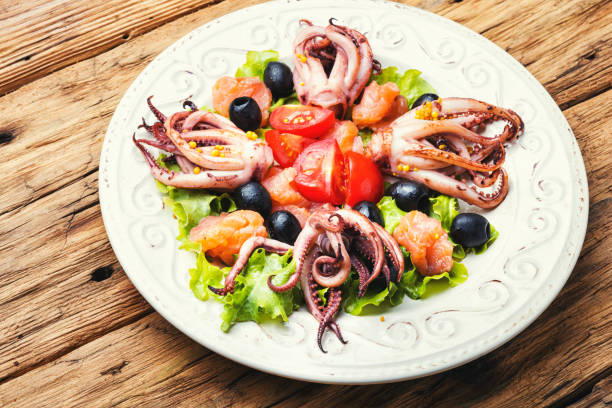 istock Salad with squid and seafood 1188160244