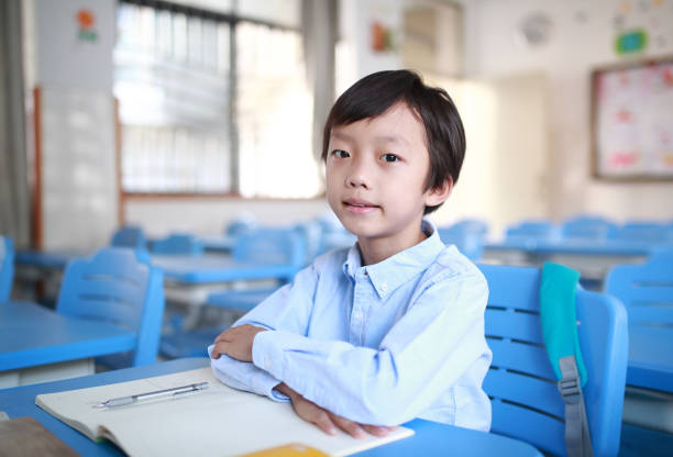 istock Young boy reading at his desk in a classroom 1188160798