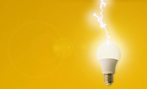 istock lightning bold strike in the light bulb, creative idea of the innovation concept 1188164420
