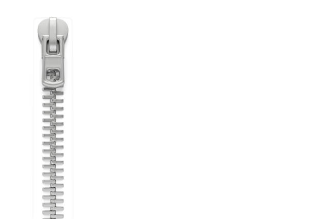 zipper zip metal clothing fastener open lock textile 3D