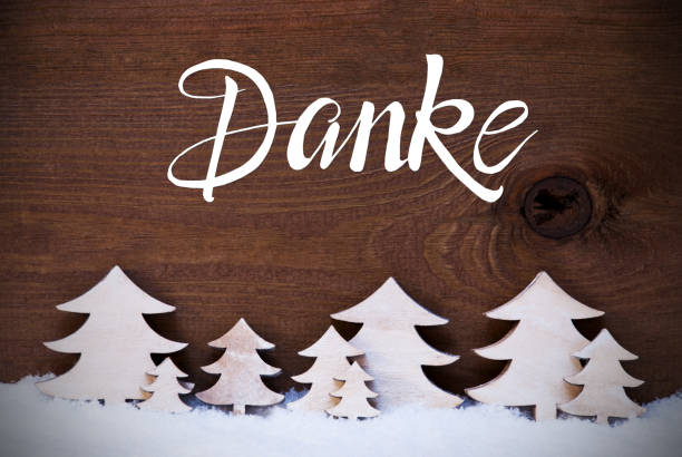 istock White Christmas Trees, Snow, Danke Means Thank You 1188167164