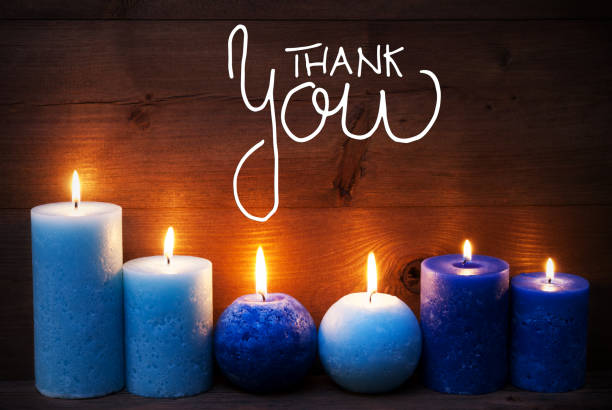 istock Romantic Turquoise Candle Light , Calligraphy Thank You 1188167303