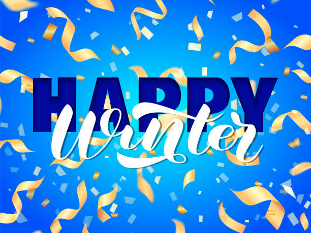 istock Happy Winter brush lettering. Vector illustration for card or banner 1188169702