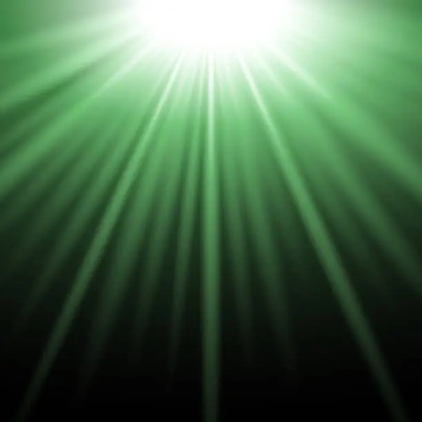 Vector illustration of Sunlight effect, green color