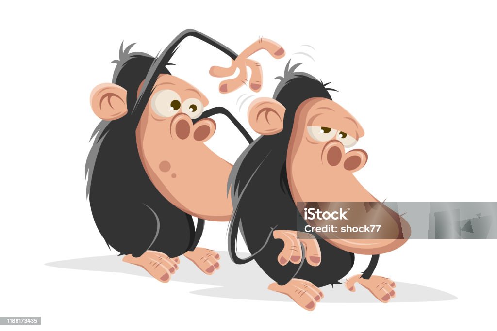 Funny Cartoon Apes Doing Body Care Stock Illustration - Download Image Now  - Ape, Monkey, Cut Out - iStock